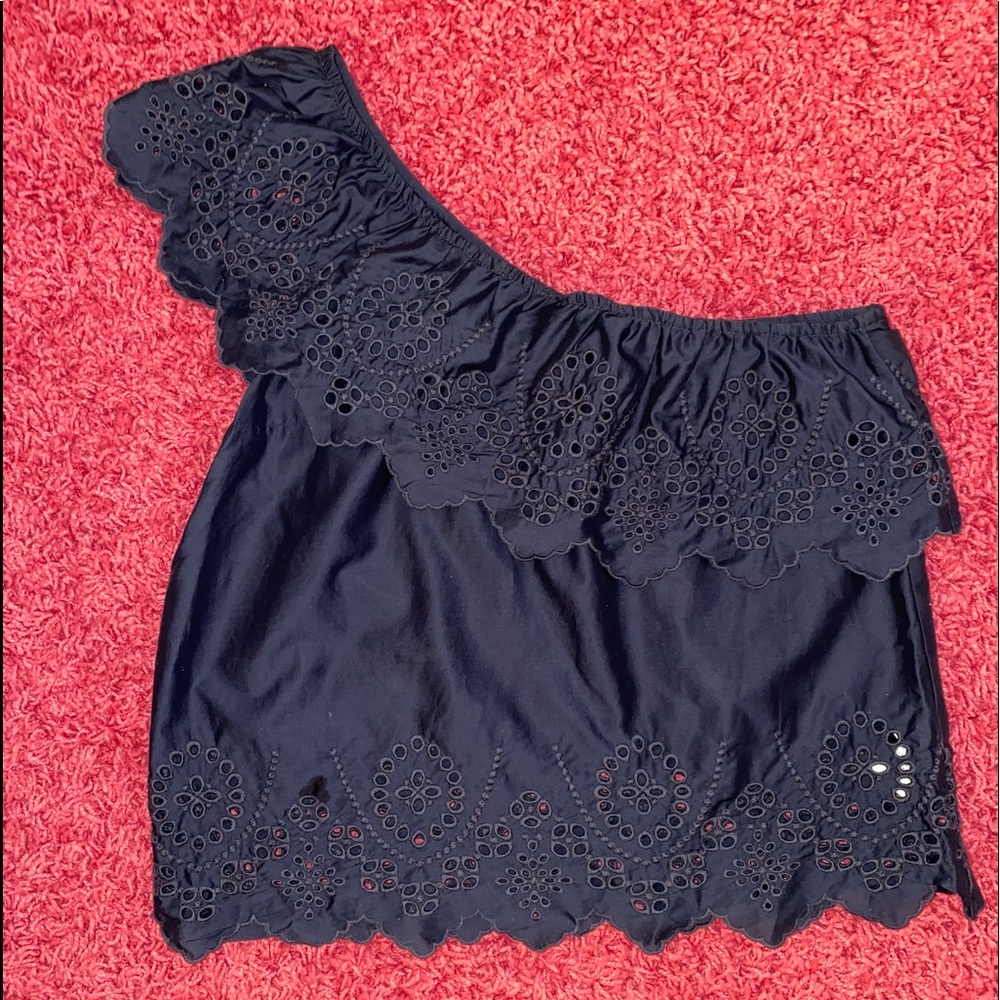 Abercrombie Navy One Shoulder top